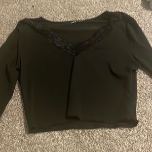SHEIN black crop top with lace